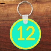 Nummer 12 in een cirkel sleutelhanger (Voorkant)