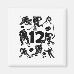 Nummer 12 jaar ijshockey 12e verjaardag (1)  magneet