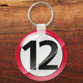 Nummer 12 rood Sleutelhanger (Voorkant)