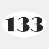Nummer 133 midden eeuw ovale sticker (Voorkant)