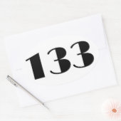Nummer 133 midden eeuw ovale sticker (Envelop)