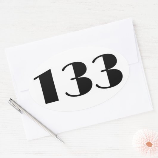Nummer 133 midden eeuw ovale sticker (Envelop)