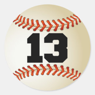 Nummer 13 Baseball Ronde Sticker
