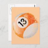 NUMMER 13 BILLIARDS BALL - AGED AND ERODED BRIEFKAART (Voorkant / Achterkant)
