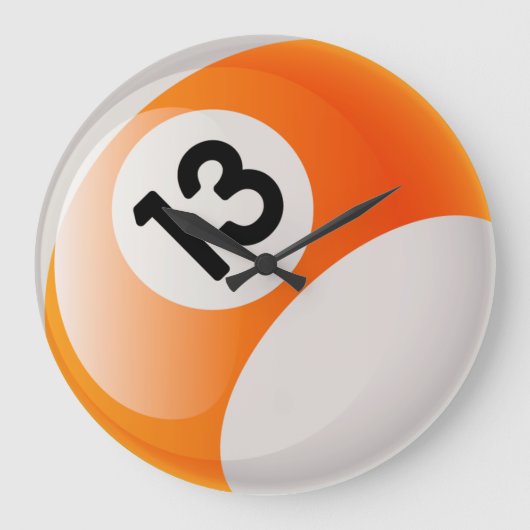 Nummer 13 Billiards Ball Clock Grote Klok (Voorkant)