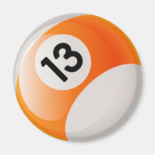 NUMMER 13 BILLIARDS BALL MAGNEET (Voorkant)