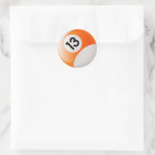 NUMMER 13 BILLIARDS BALL RONDE STICKER (Tas)
