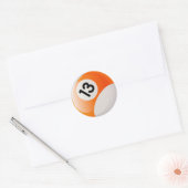 NUMMER 13 BILLIARDS BALL RONDE STICKER (Envelop)