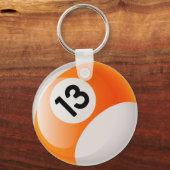 NUMMER 13 BILLIARDS BALL SLEUTELHANGER (Voorkant)