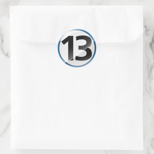 Nummer 13 blauwe sticker (Tas)