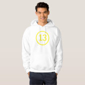 nummer 13 in een cirkel hoodie (Voorkant volledig)