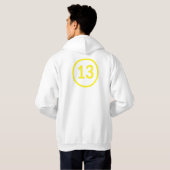 nummer 13 in een cirkel hoodie (Achterkant volledig)
