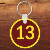 nummer 13 in een cirkel sleutelhanger (Voorkant)