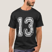 Nummer 13 in Grungy White T-shirt (Voorkant)