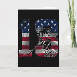 Nummer 13 Jaar IJshockey 13e Verjaardag Kaart