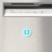 Nummer 13 magneet met aqua blauwe rimpelingen (Insitu (Vaatwasser))