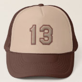 Nummer 13 met Cool Baseball Stitches Kijk Trucker Pet (Voorkant)
