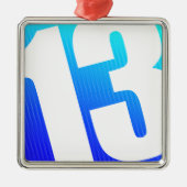 Nummer 13 metalen ornament (Voorkant)