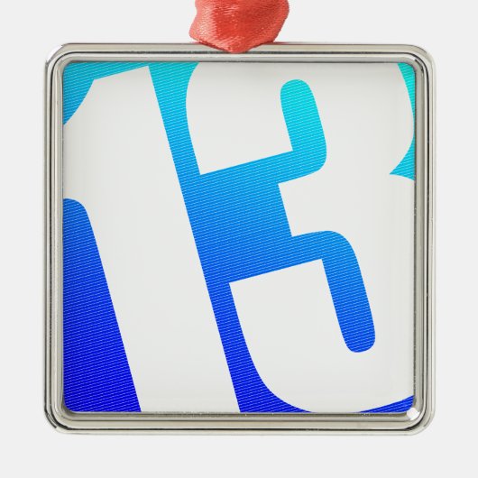 Nummer 13 metalen ornament (Voorkant)