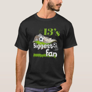 Nummer 13 s Grootste Fan Voetbalspeler Moeder Pa F T-shirt