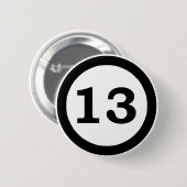 Nummer 13-toets ronde button 5,7 cm (Voorkant /achterkant)