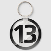 Nummer 13 zwart Sleutelhanger (Voorkant)