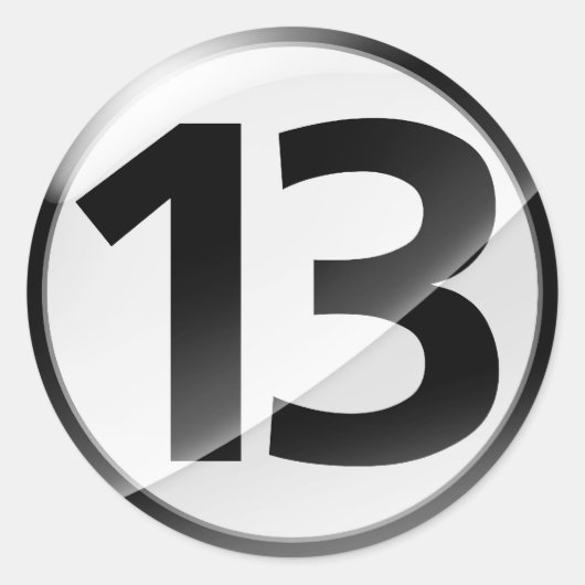 Nummer 13 zwarte sticker (Voorkant)