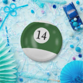 Nummer 14 biljartbal papieren bordje (Feest)
