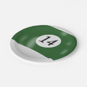 Nummer 14 biljartbal papieren bordje (Gekanteld)