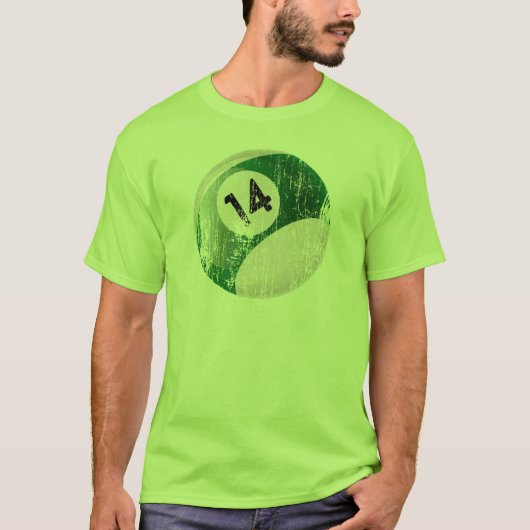 NUMMER 14 BILLIARDS BALL - ERODED STYLE T-SHIRT (Voorkant)