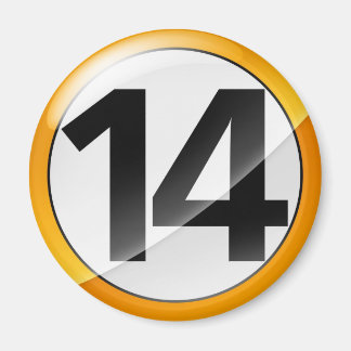 Nummer 14 goud Magent Magneet