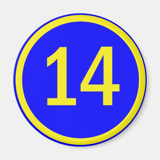 nummer 14 in een cirkel magneet (Voorkant)
