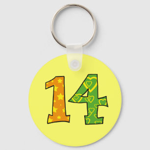 Nummer 14 sleutelhanger