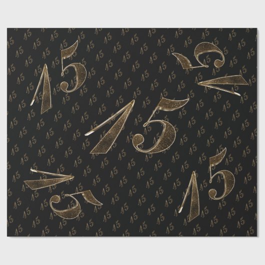 Nummer 15 15e bruiloft Jubileum Quinceanera Cadeaupapier (Vlak)