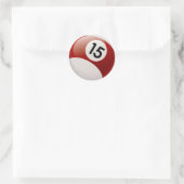NUMMER 15 BILLARDS BALL RONDE STICKER (Tas)