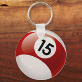 NUMMER 15 BILLARDS BALL SLEUTELHANGER (Voorkant)