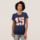 Nummer 15 Football Player T-shirt (Voorkant volledig)