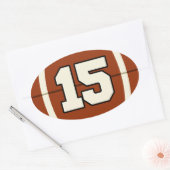 Nummer 15 Football Sticker. Ovale Sticker (Envelop)