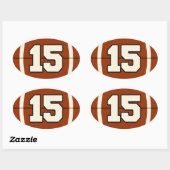 Nummer 15 Football Sticker. Ovale Sticker (Vel)