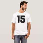 Nummer 15 frontside print t-shirt (Voorkant volledig)