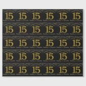 Nummer 15 Glitter Gold Jubileum Wrapping Paper Cadeaupapier (Vlak)