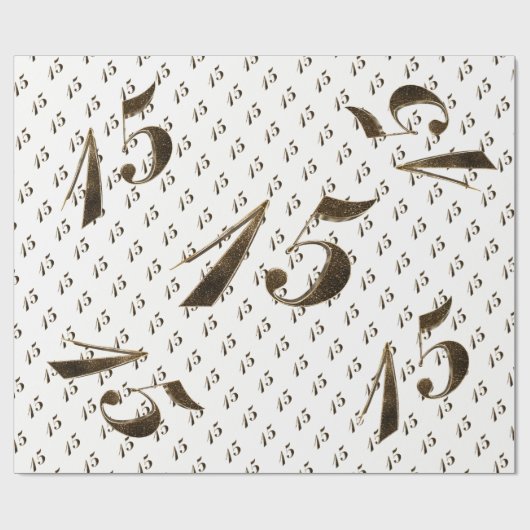 Nummer 15 Meisjes 15e verjaardag van het huwelijk  Cadeaupapier (Vlak)