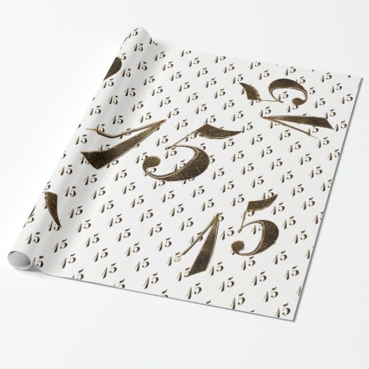 Nummer 15 Meisjes 15e verjaardag van het huwelijk  Cadeaupapier (Uitgerold)