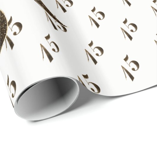 Nummer 15 Meisjes 15e verjaardag van het huwelijk  Cadeaupapier (Rol Hoek)