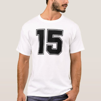 Nummer 15 voor- en achterzijafdruk t-shirt