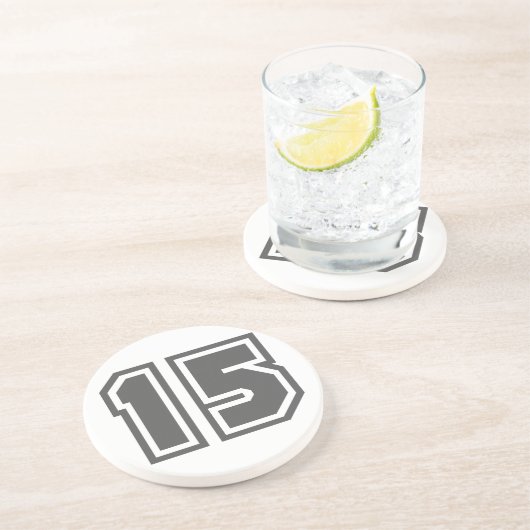 Nummer 15 zandsteen onderzetter (Zijkant)