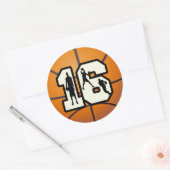 Nummer 16 Basketball en spelers Ronde Sticker (Envelop)