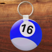 Nummer 16 Billiards Ball Sleutelhanger (Voorkant)