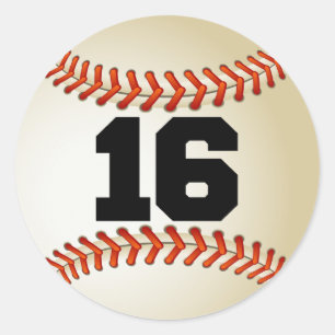 Nummer 16 honkbal ronde sticker