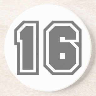 Nummer 16 zandsteen onderzetter